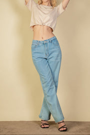 Cream White Cropped Crewneck Short-Sleeve Top | Soft Basic Tee | Casual Minimalist Crop T-Shirt